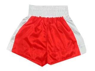 Old School Boxing Shorts, Boxing Trunks : KNBSH-301-Classic-Red